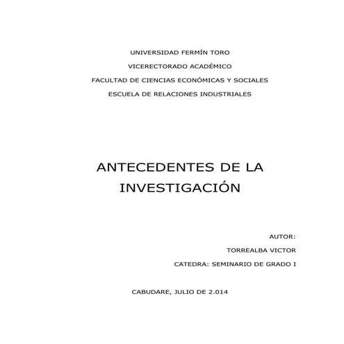 Mapa conceptual - Antecedentes de la Investigacion