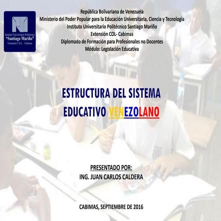 Mapa conceptual estructura del sistema educativo venezolano- ing. juan caldera