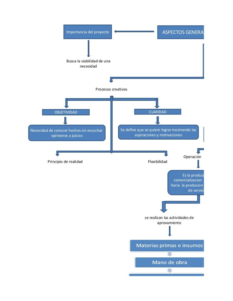 Mapa conceptual aspectos generales de un proyecto.