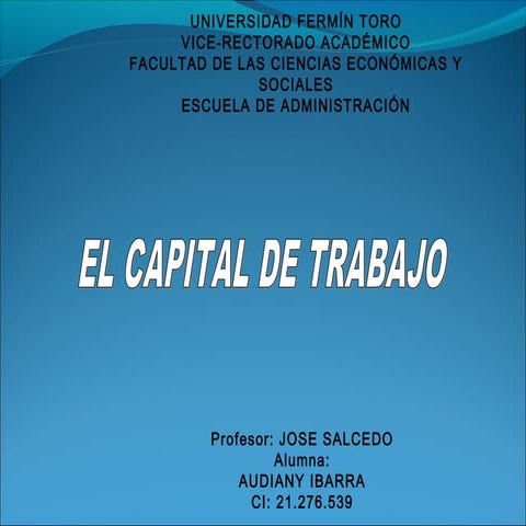 Mapa conceptual capital de trabajo | PPT