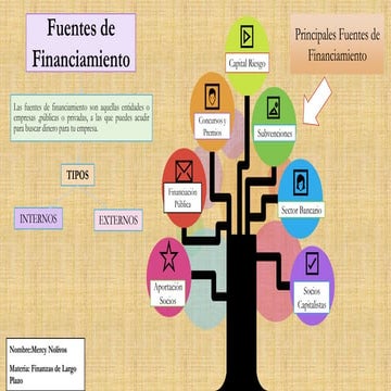 Mapa conceptual de las principales fuentes de financiamiento | PPTX