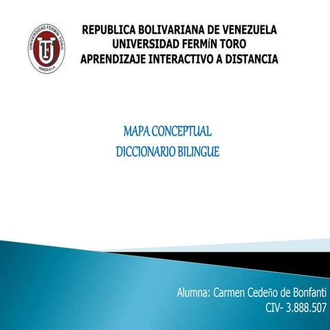 Mapa conceptual del diccionario bilingue