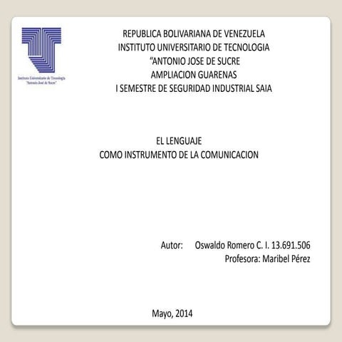 Mapa conceptual el lenguaje como instrumento de la comunicacion | PPTX