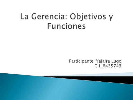 Mapa Conceptual De Gerencia Funciones Y Objetivos Eduardo Chavez Ppt