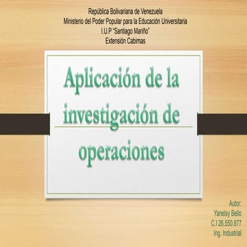 Mapa conceptual Investigacion de Operaciones