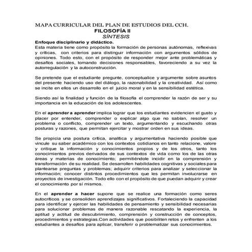 Mapa curricular del plan de estudios del cch | DOCX