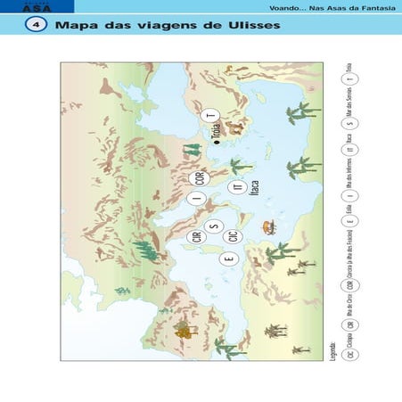 Mapa das viagens de ulisses
