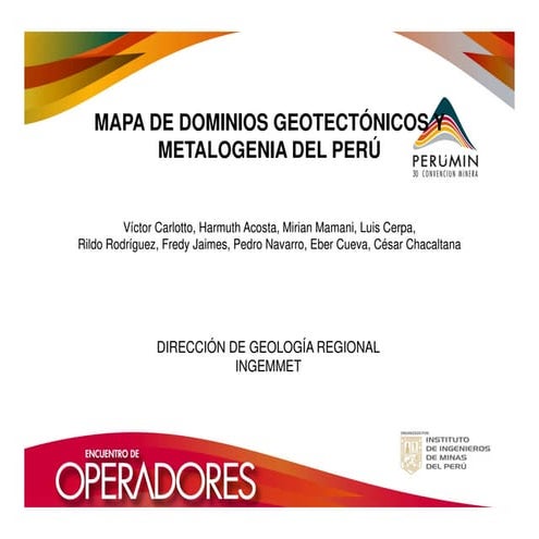 Mapa de dominios Geotectónicos y Metalogenia del Perú