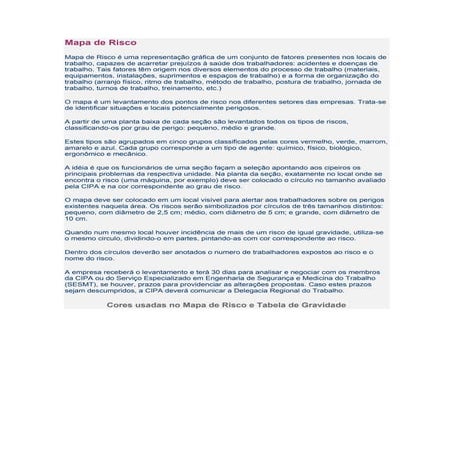 Treinamento CIPA - Mapa de Risco | PDF