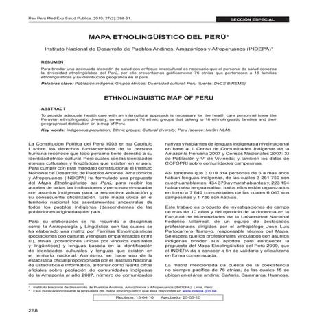 Mapa Etnolinguístico del indepa