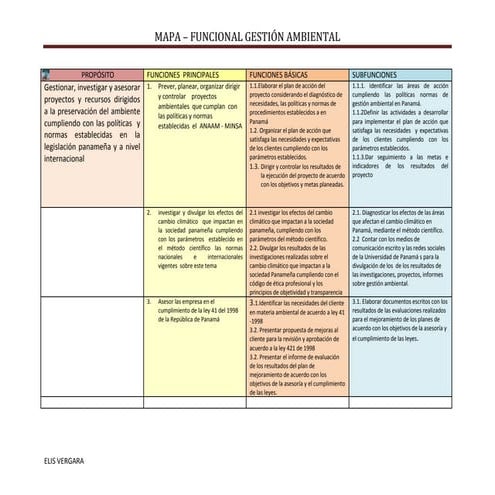 Mapa funcional gestión ambiemtal