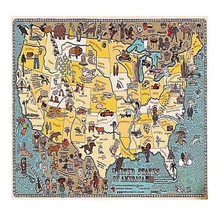 Mapa ilustrado de Estados Unidos 