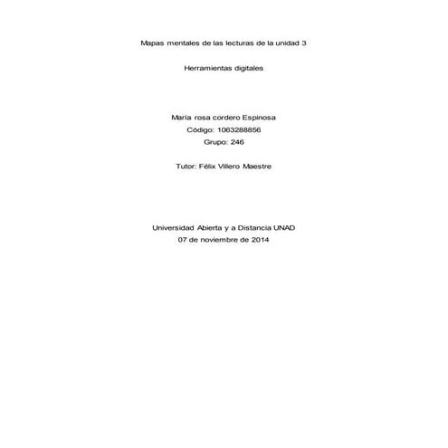 Mapa mental de lecturas tercera unidad