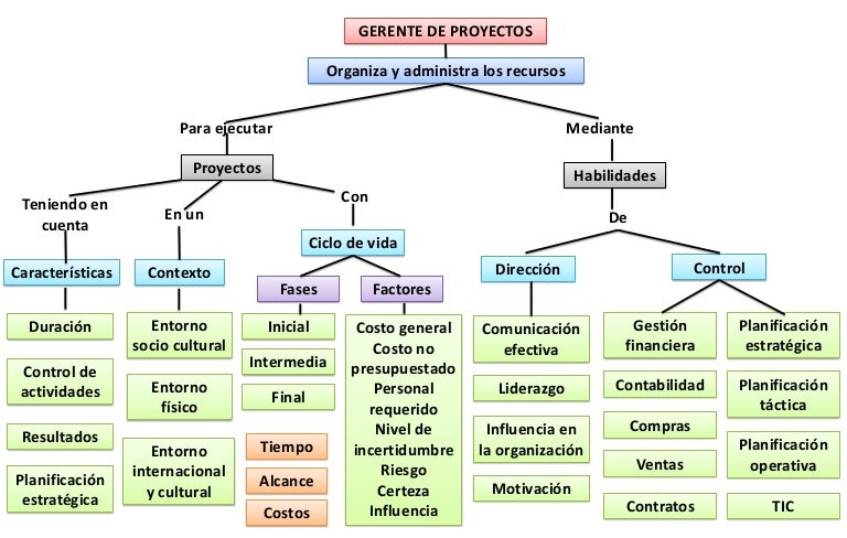 Mapa mental gerencia de proyectos
