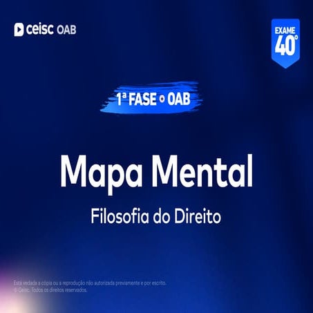 MAPA MENTAL Oab 40 DIREITO FILOSOFIA DO DIREITO