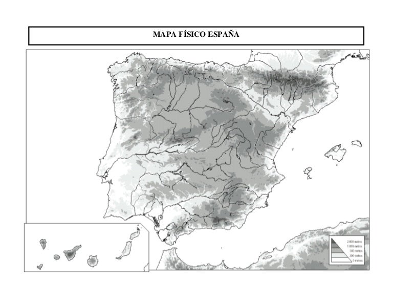 Mapa Fisico España Blanco Y Negro Mapa Fisico De España Blanco : Actividad 2 Mapa Fisico Europa Geografia