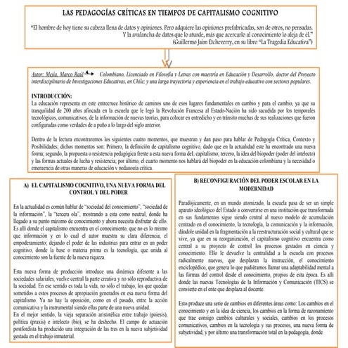 Mapa pedagogías críticas