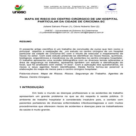 Mapa risco centro cirurgico | PDF