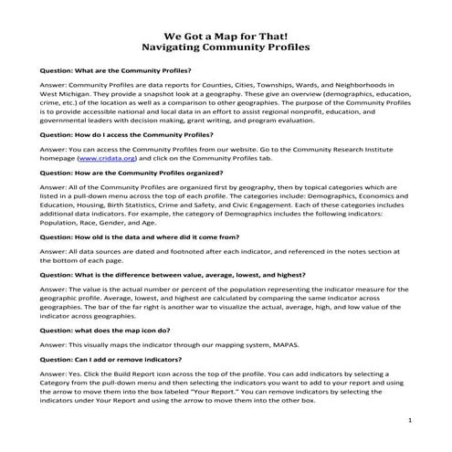 We Got A Map For That FAQs