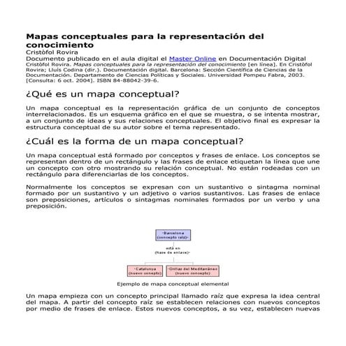 Mapas Conceptuales Para La Representacion Del Conocimiento