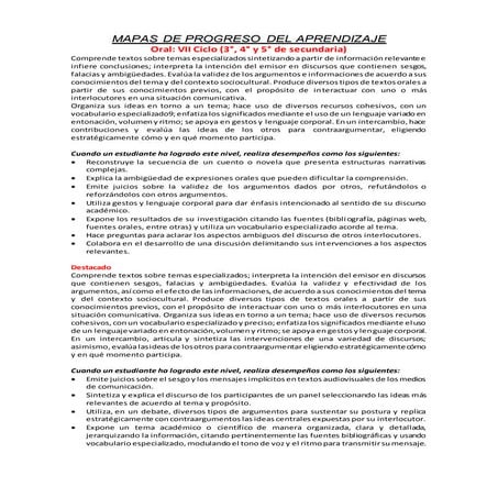 Mapa de progreso ciclo vii 3-4-5 secundaria-dcn-2015 | DOCX