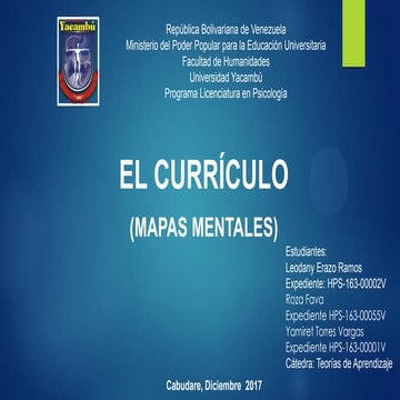 Mapas mentales sobre el curriculo