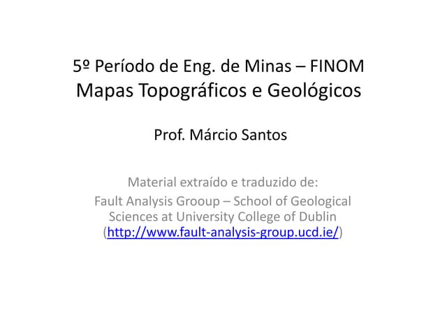 Mapas topográficos e geológicos