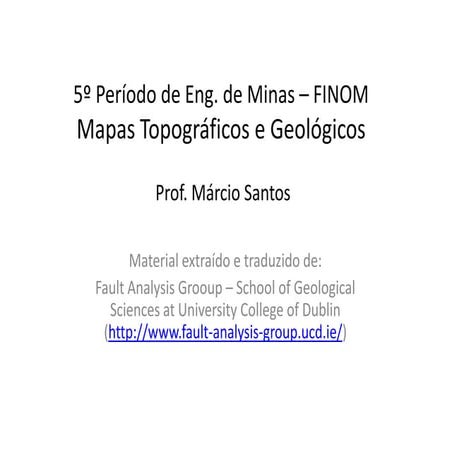 Mapas topográficos e geológicos
