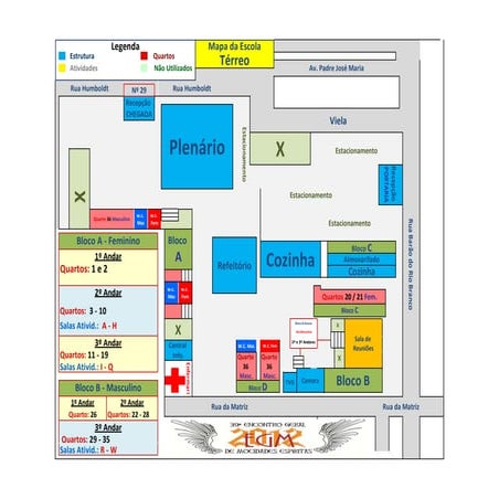 Encontro Geral de Mocidades 2012 - Mapa do térreo