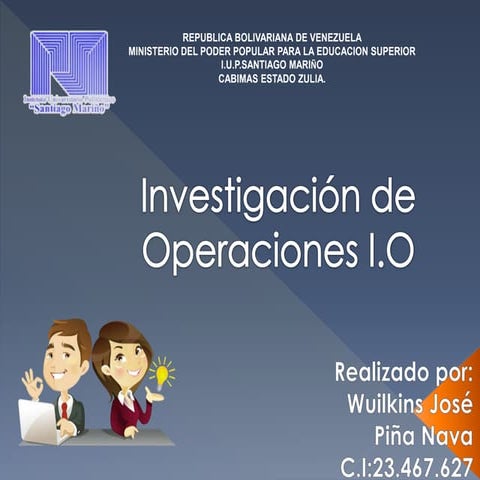 Mapa Conceptual Investigación de operaciones I Wuilkins Piña