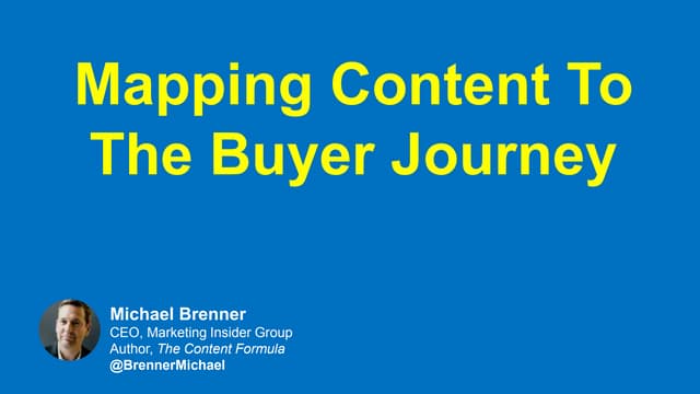 Mapping Content To The Buyer Journey