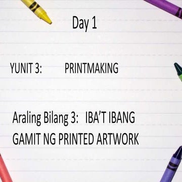 MAPEH 5 - ARTS PPT Q3 - Aralin 3-7 - Iba’t Ibang Gamit Ng Printed Artwork, Re...