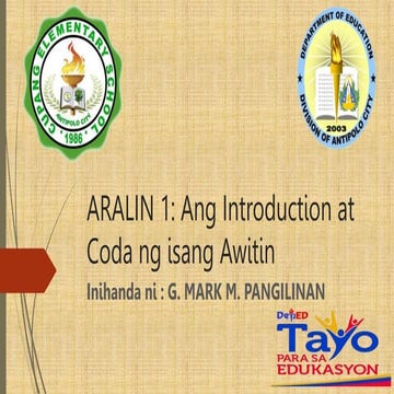 MAPEH 6 PPT Q3 - MUSIC - Aralin 1 - Ang Introduction at Coda ng isang Awitin.pptx