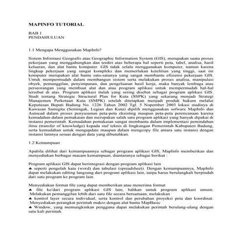 Mapinfo tutorial | DOCX