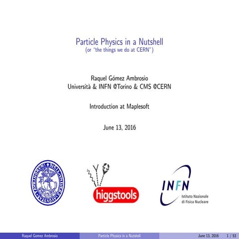 Particle Physics in a nutshell