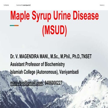 Maple syrup urine disease (msud)