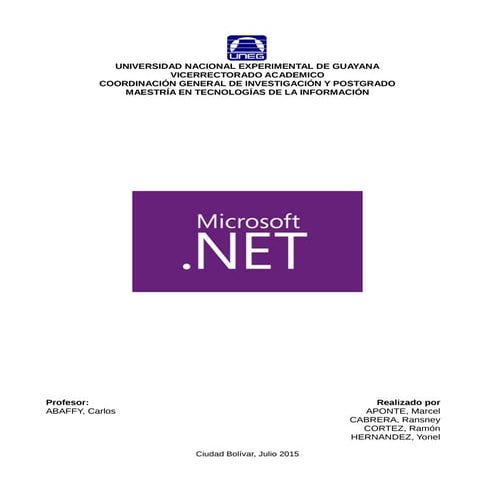 Microsoft .NET Propuesta