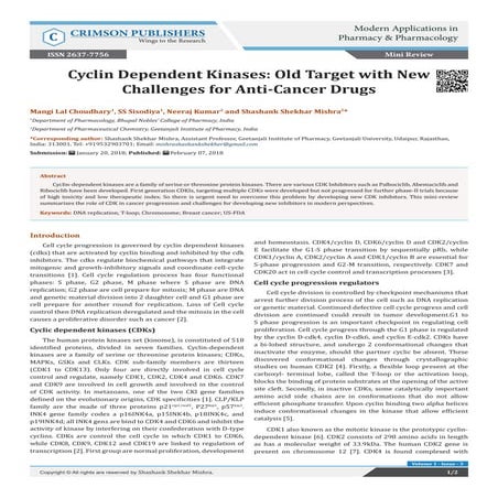 Cyclin dependent kinases | PPTX
