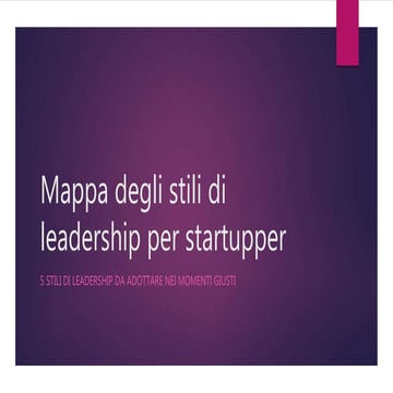 Mappa della leadership per startupper