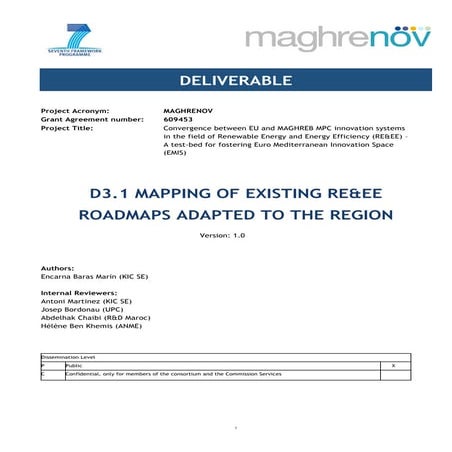 Mapping of existing RE&EE roadmaps energy efficiency