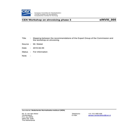 Mug 'core' cross industry invoice european message implementation ...