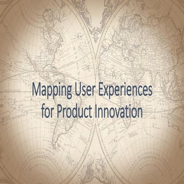 Mapping Experiences for Product Innovation