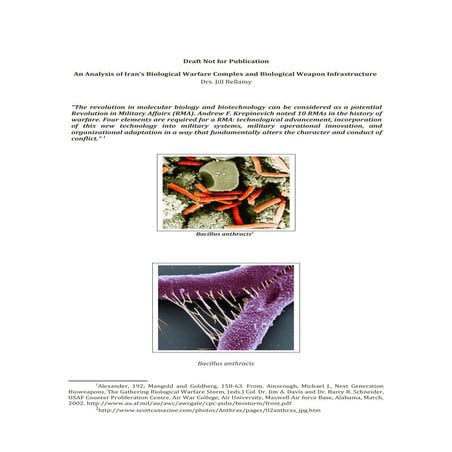 Mapping Irans Bio Warfare Complex | DOC