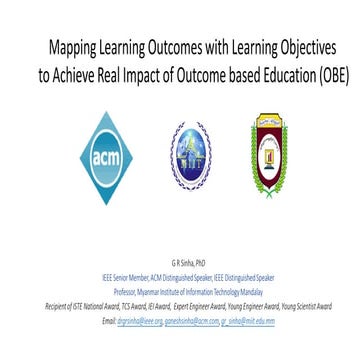 Mapping learning outcomes with learning objectives to achieve real impact of obe