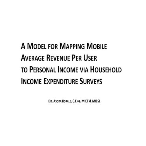 Mapping Mobile Average Revenue per User to Personal Income level via Househol...