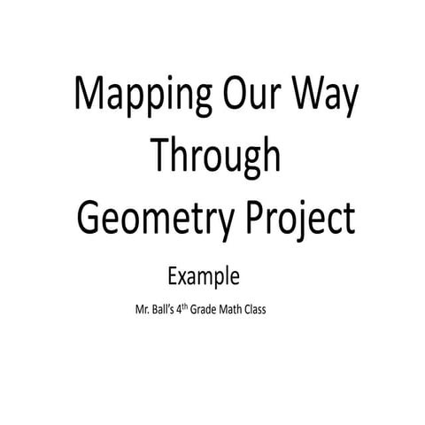 Mapping our way through Geometry Example