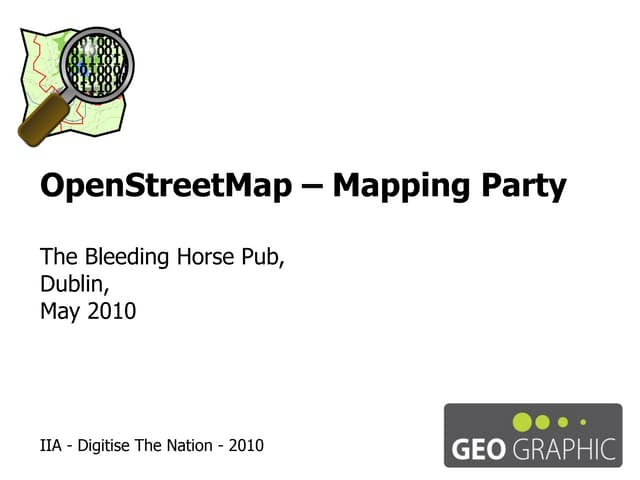 OpenStreetMap Mapping Party, Dublin, May 2010