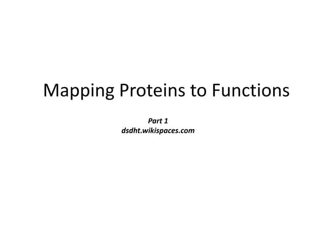 Mapping protein to function