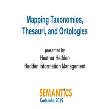 Mapping Taxonomies, Thesauri, and Ontologies