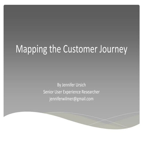 Mapping the Customer Journey